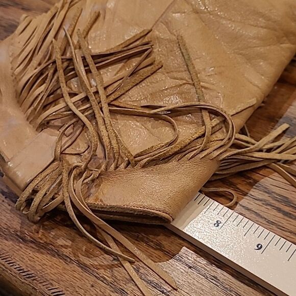 Dingo length 10" boots with 2 inch heel, fringed boots.  Genuine leather i - Picture 7 of 12